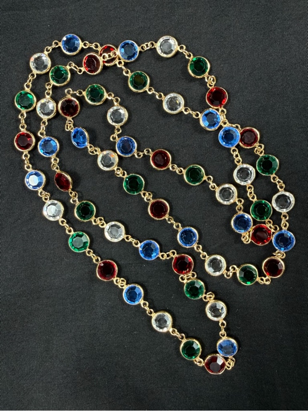 Vintage multicolor gold tone necklace